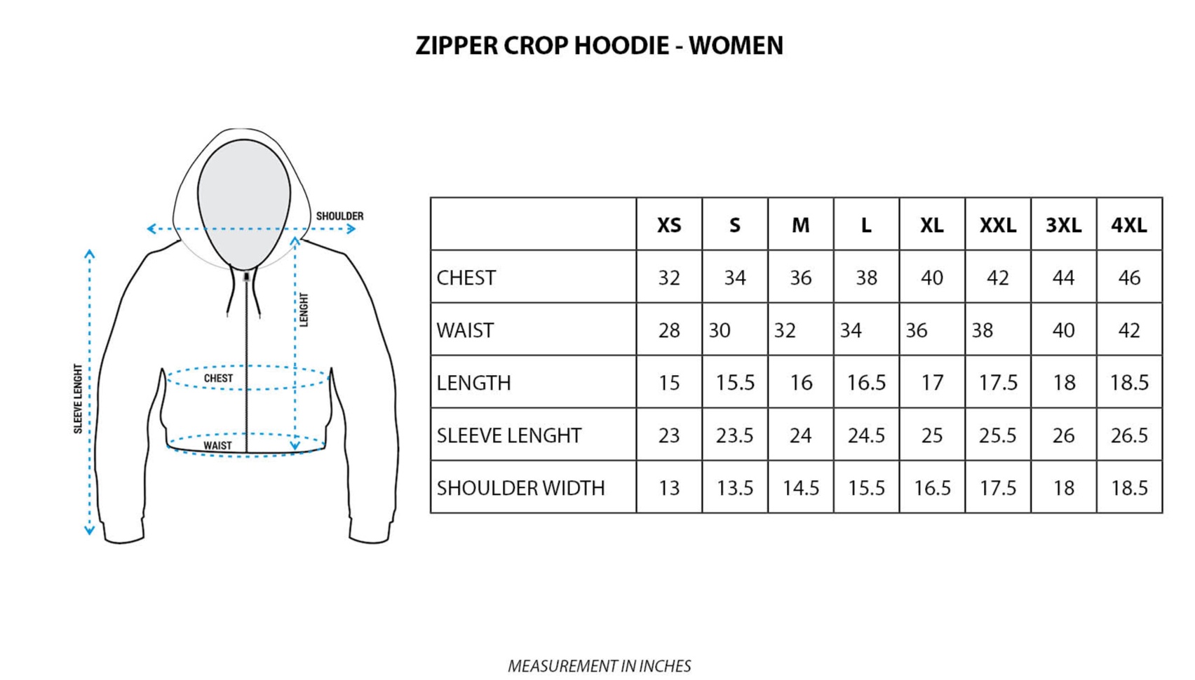 AOP Zipper Crop Hoodie Women