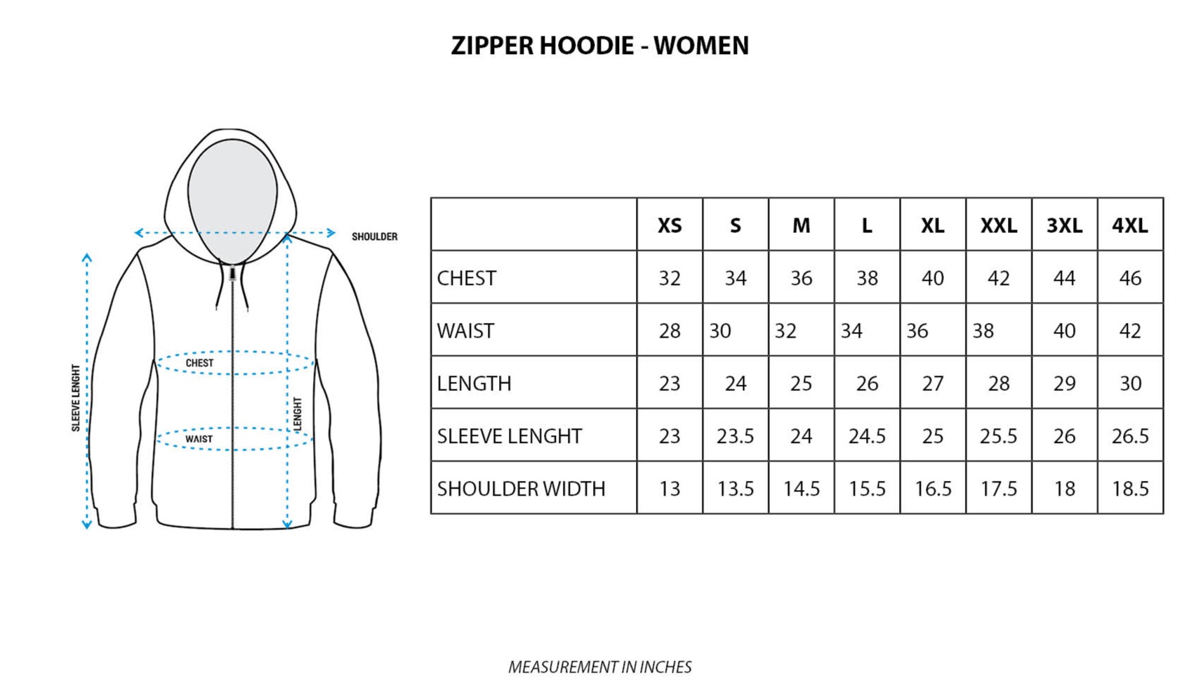 AOP Zipper Hoodie Women